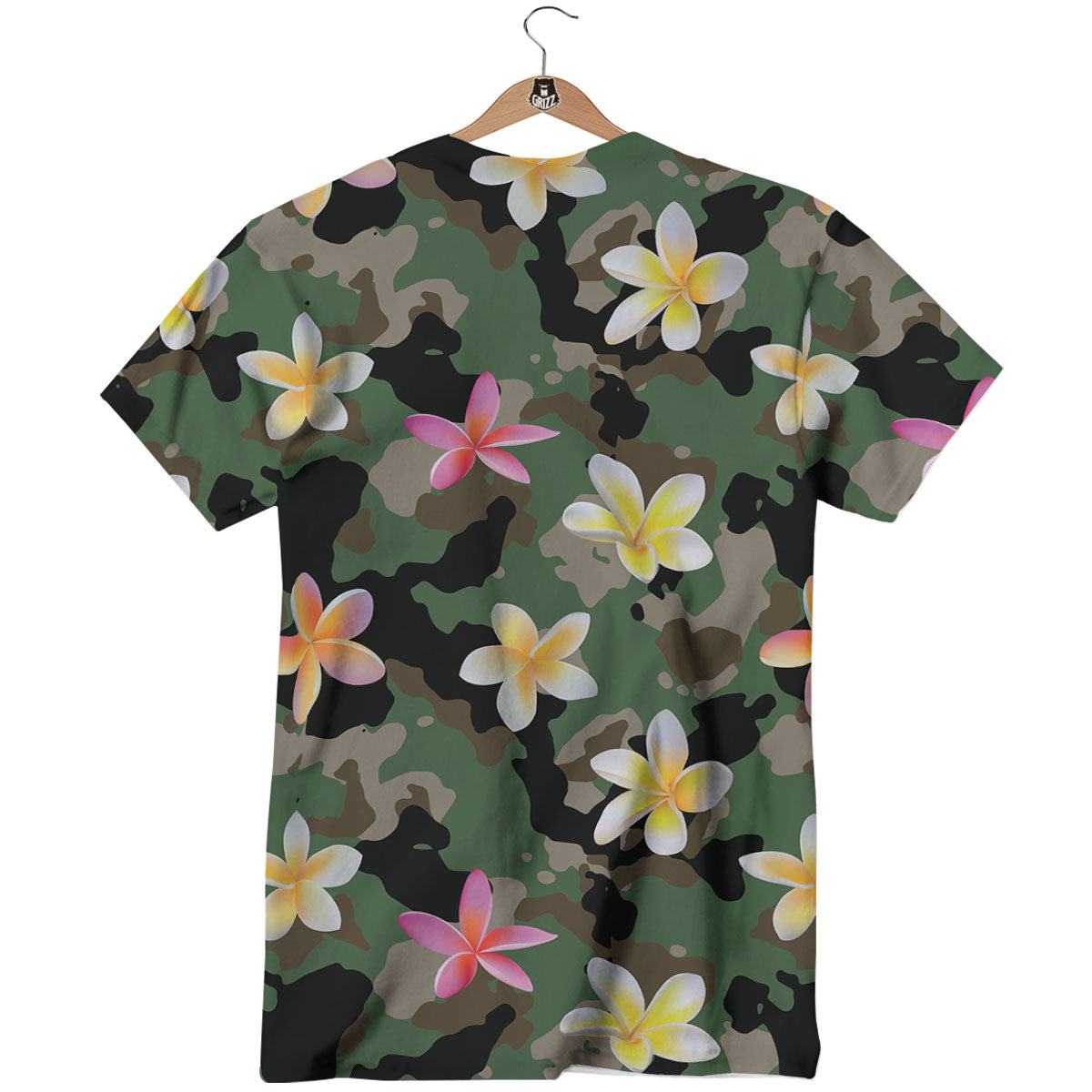Camo Flower Military Green Print Pattern T-Shirt-grizzshop
