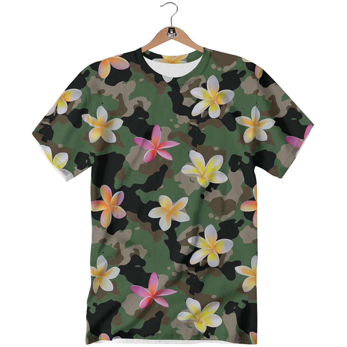 Camo Flower Military Green Print Pattern T-Shirt-grizzshop