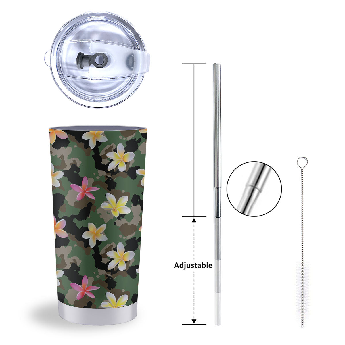 Camo Flower Military Green Print Pattern Tumbler-grizzshop