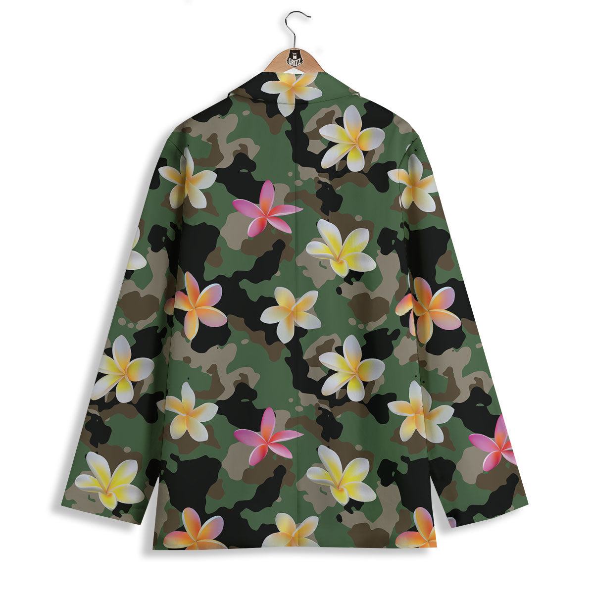 Camo Flower Military Green Print Pattern Women's Blazer-grizzshop