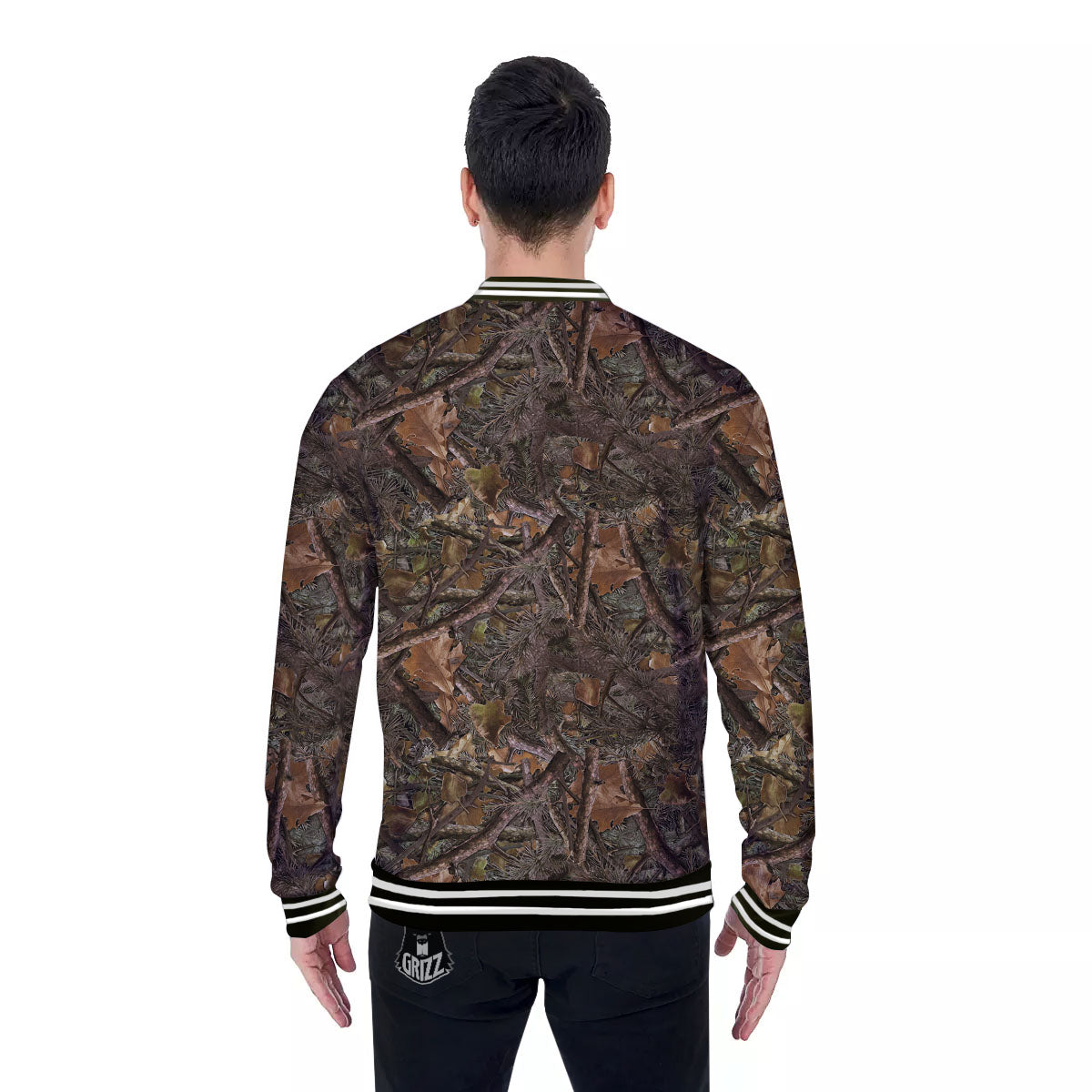 Camo Hunting Print Pattern Baseball Jacket-grizzshop