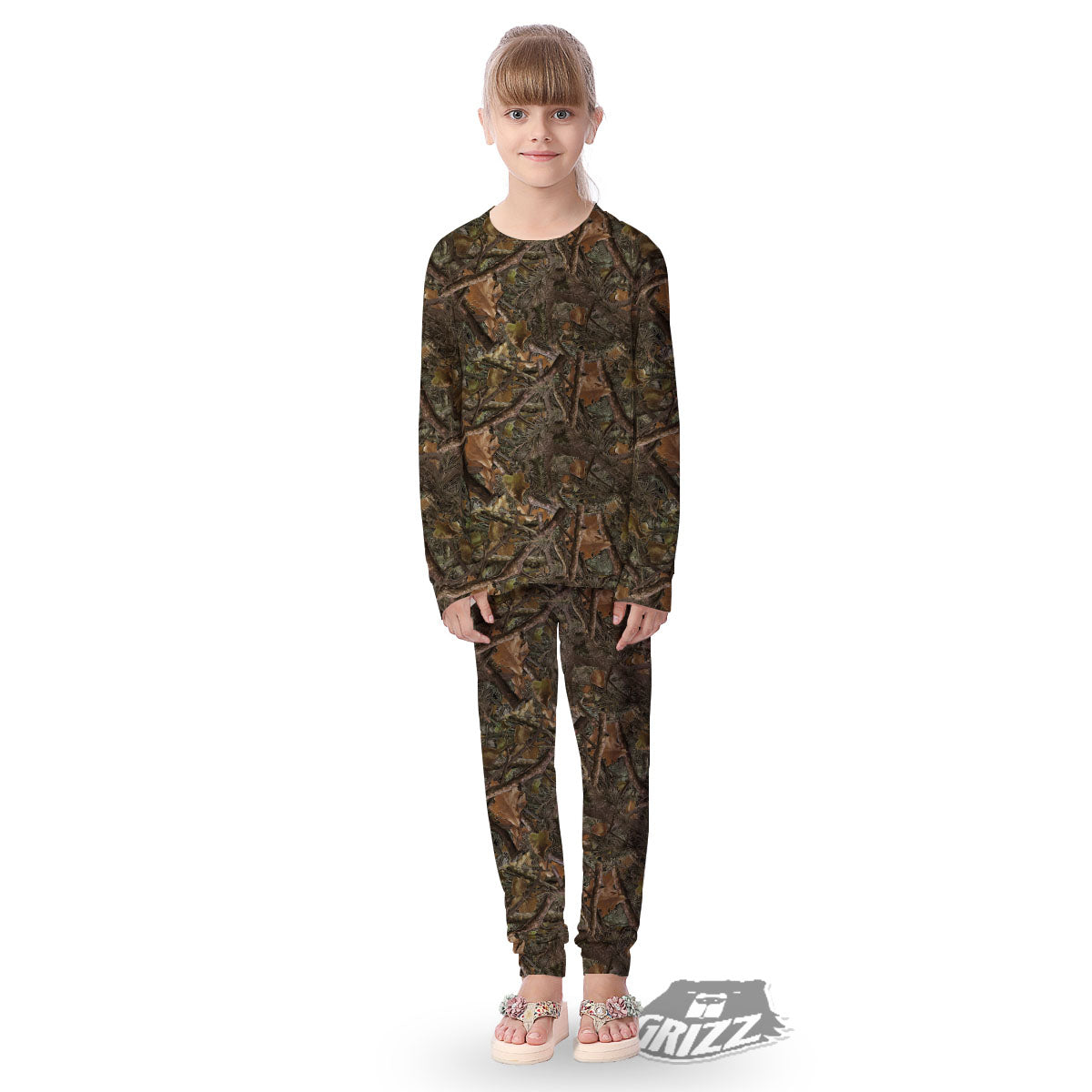 Camo Hunting Print Pattern Kid's Pajamas-grizzshop