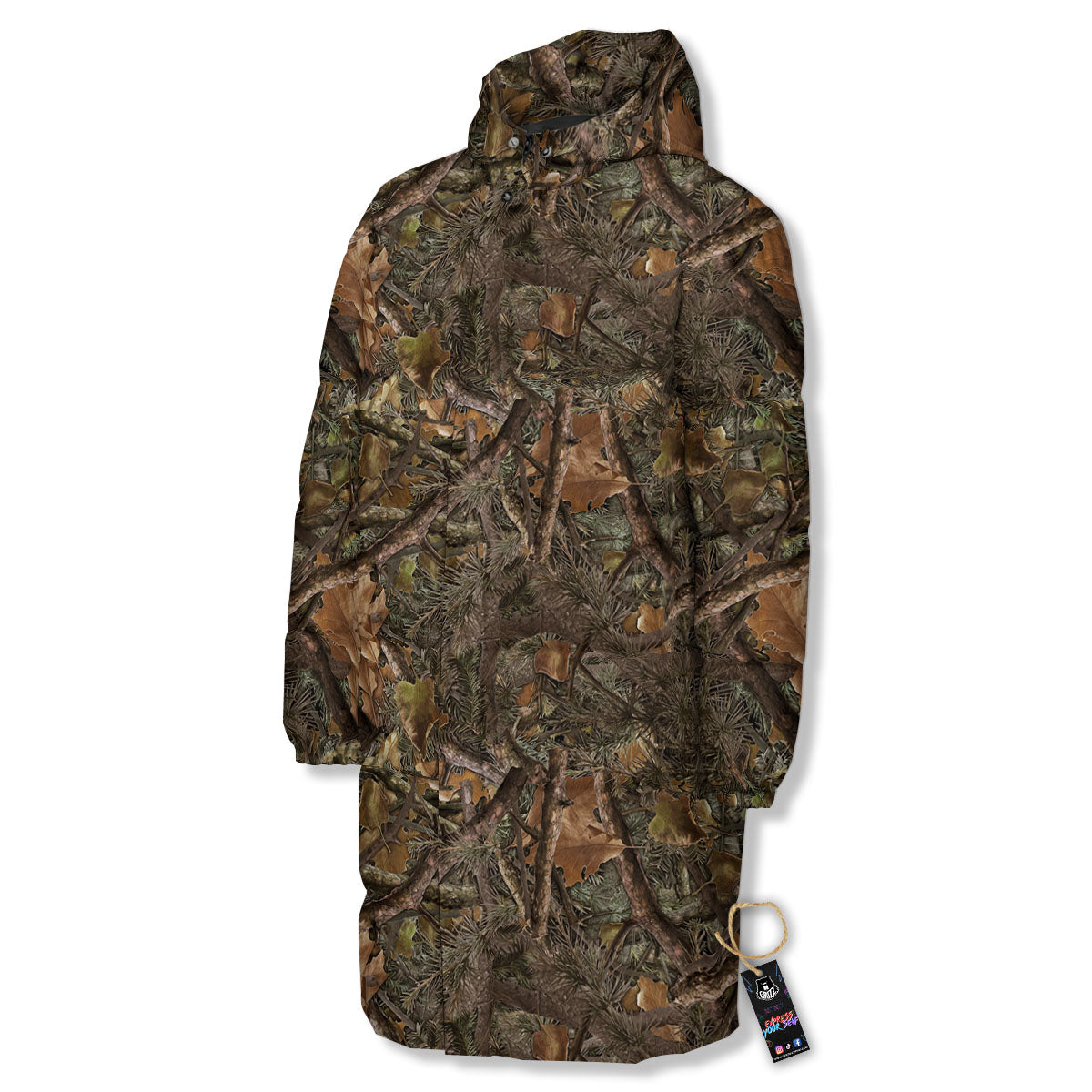 Camo Hunting Print Pattern Long Down Jacket-grizzshop