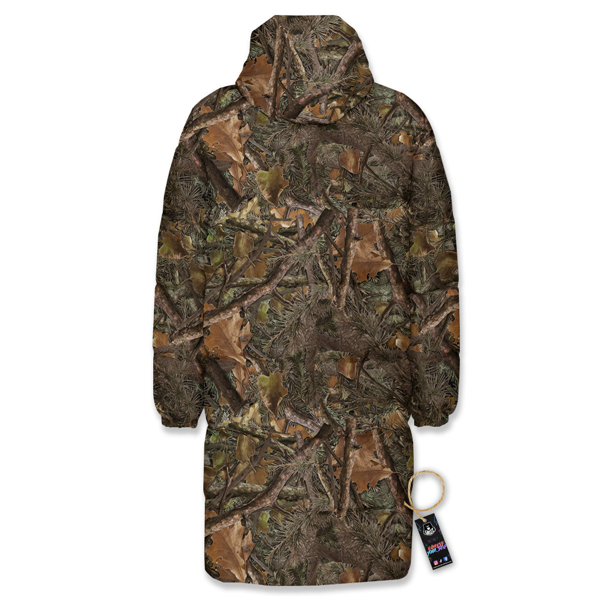 Camo Hunting Print Pattern Long Down Jacket-grizzshop