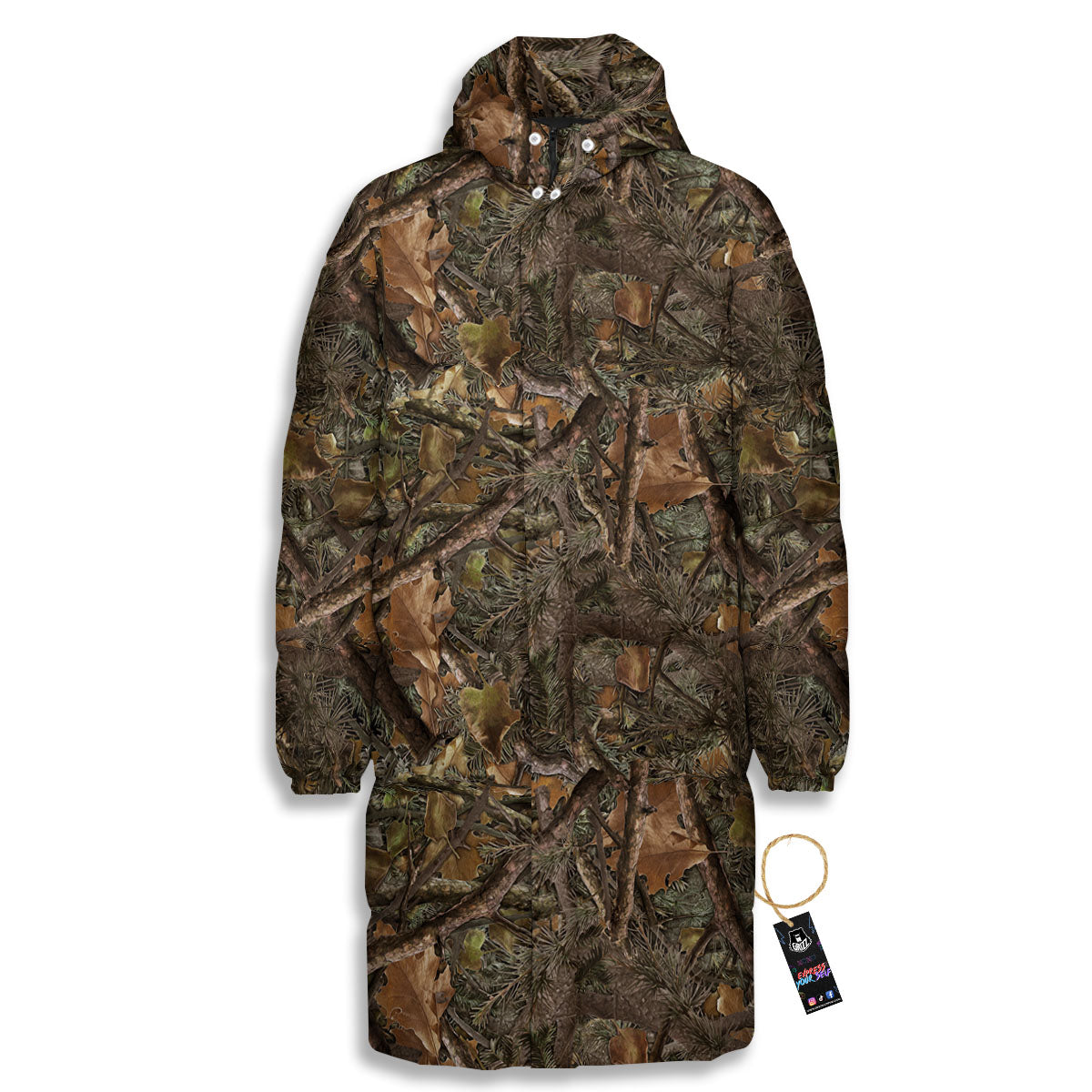 Camo Hunting Print Pattern Long Down Jacket-grizzshop