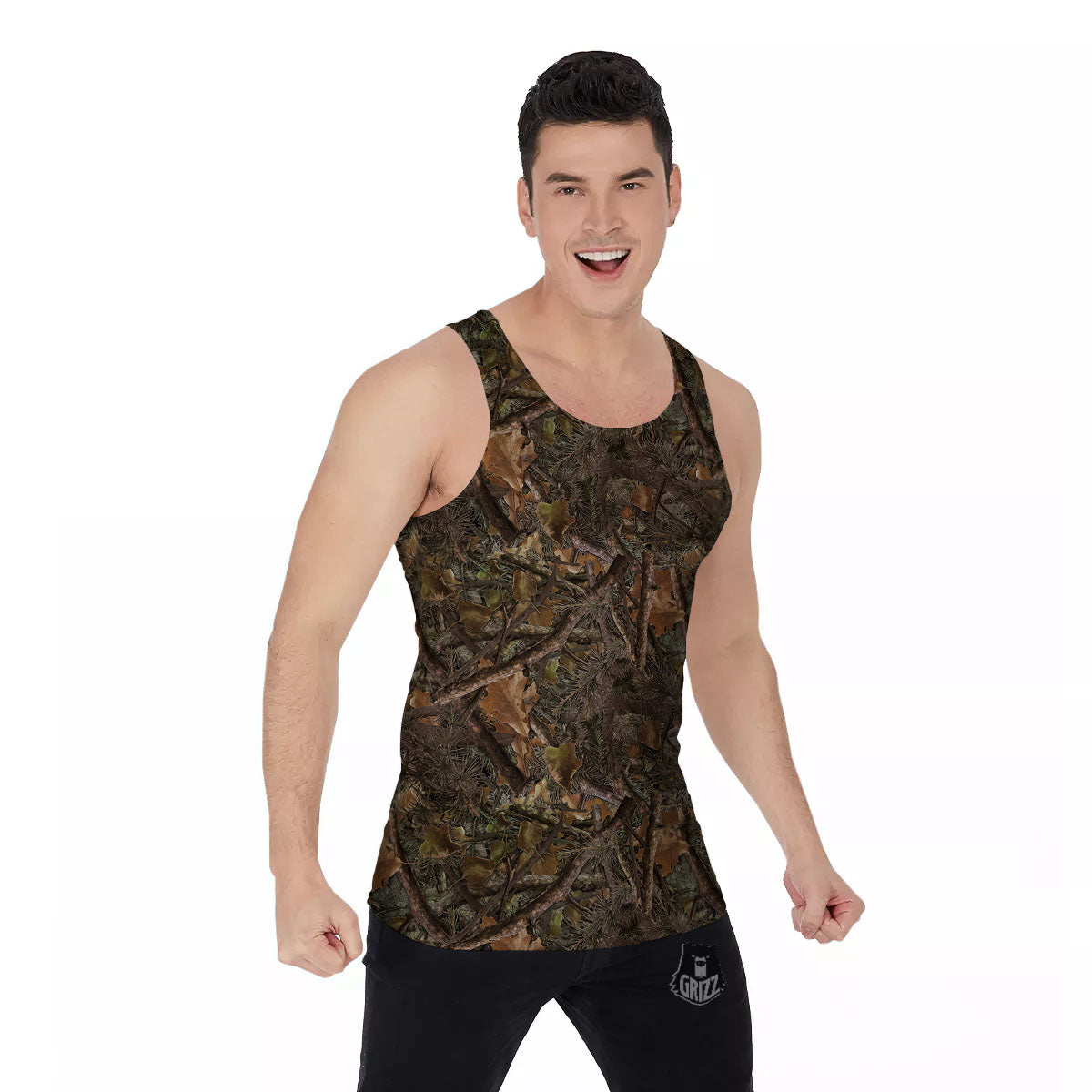 Camo Hunting Print Pattern Men's Tank Top-grizzshop