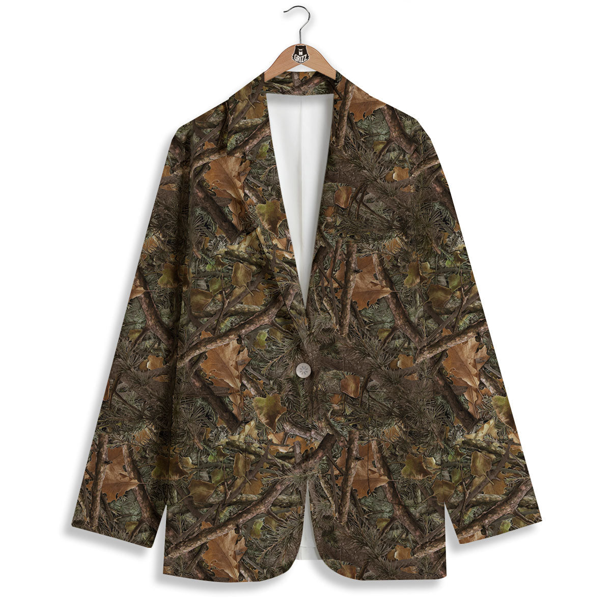 Camo Hunting Print Pattern Women's Blazer-grizzshop