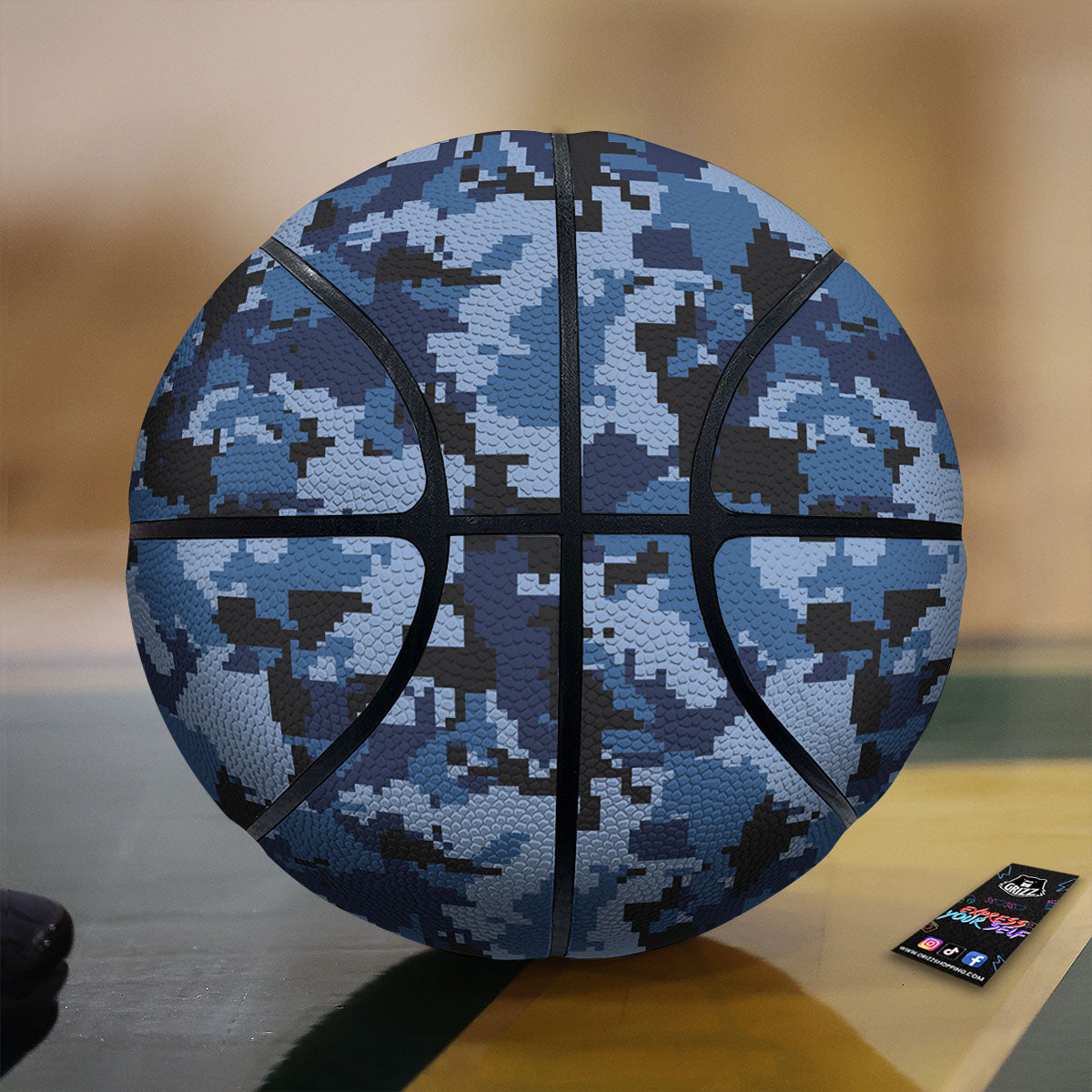Camo Navy Digital Print Pattern Basketball-grizzshop
