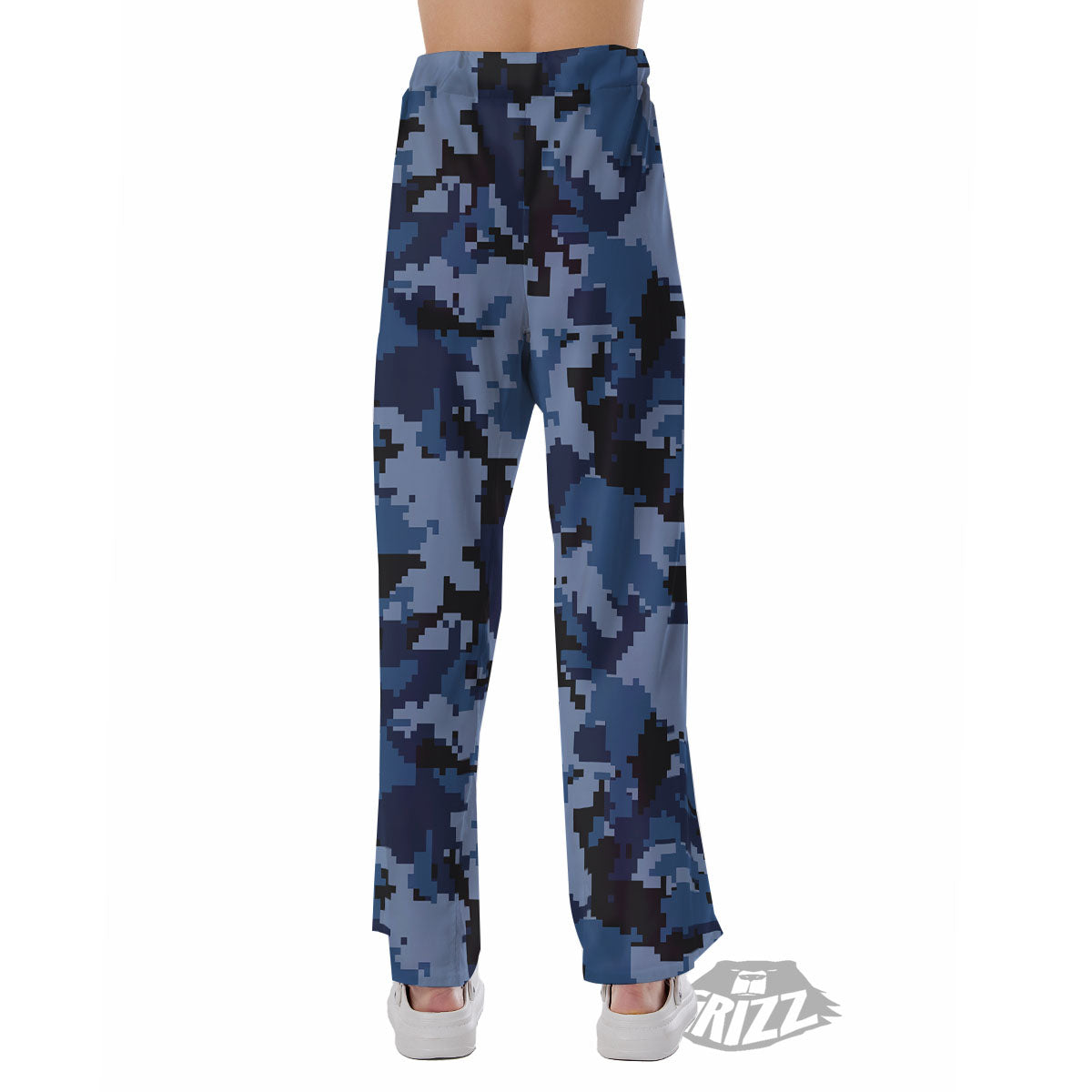 Camo Navy Digital Print Pattern Pajama Pants-grizzshop