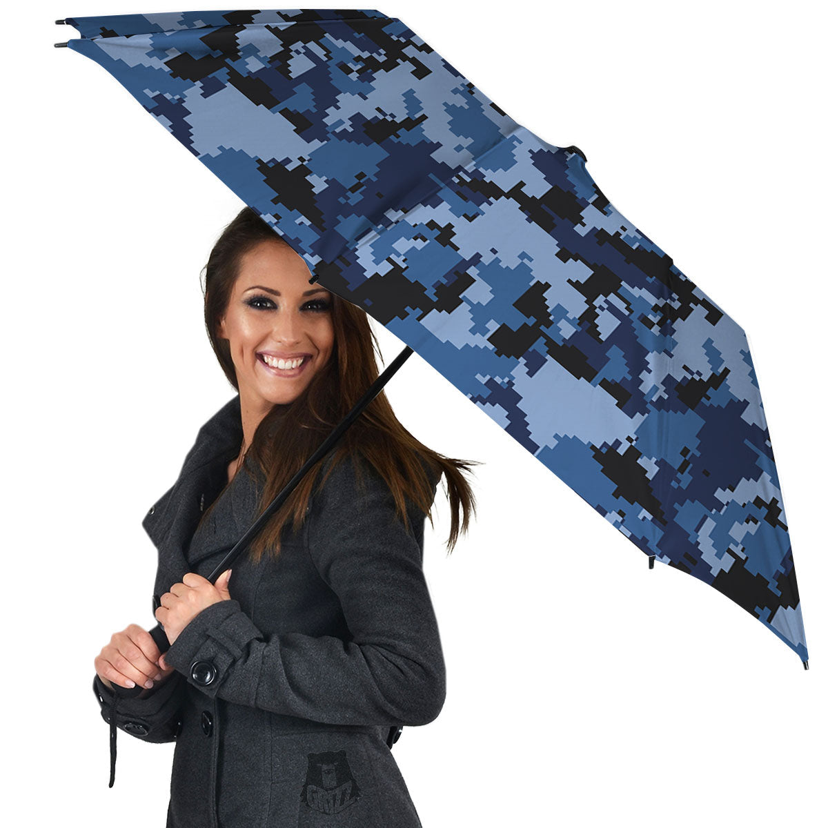 Camo Navy Digital Print Pattern Umbrella-grizzshop