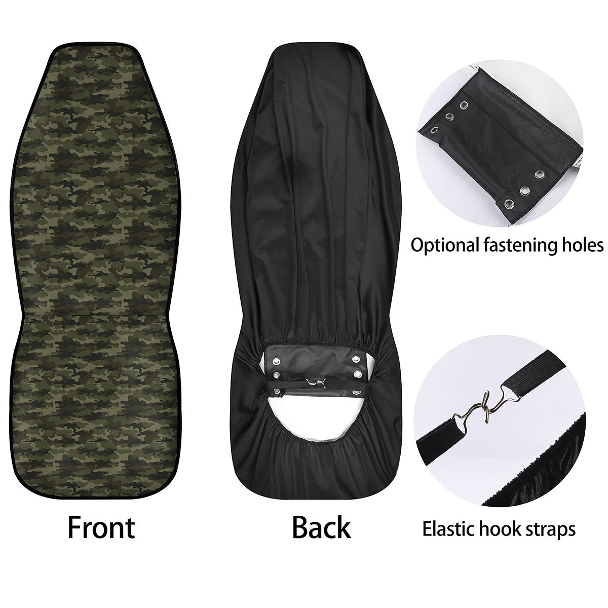 Camouflage Army Green Print Car Seat Covers-grizzshop