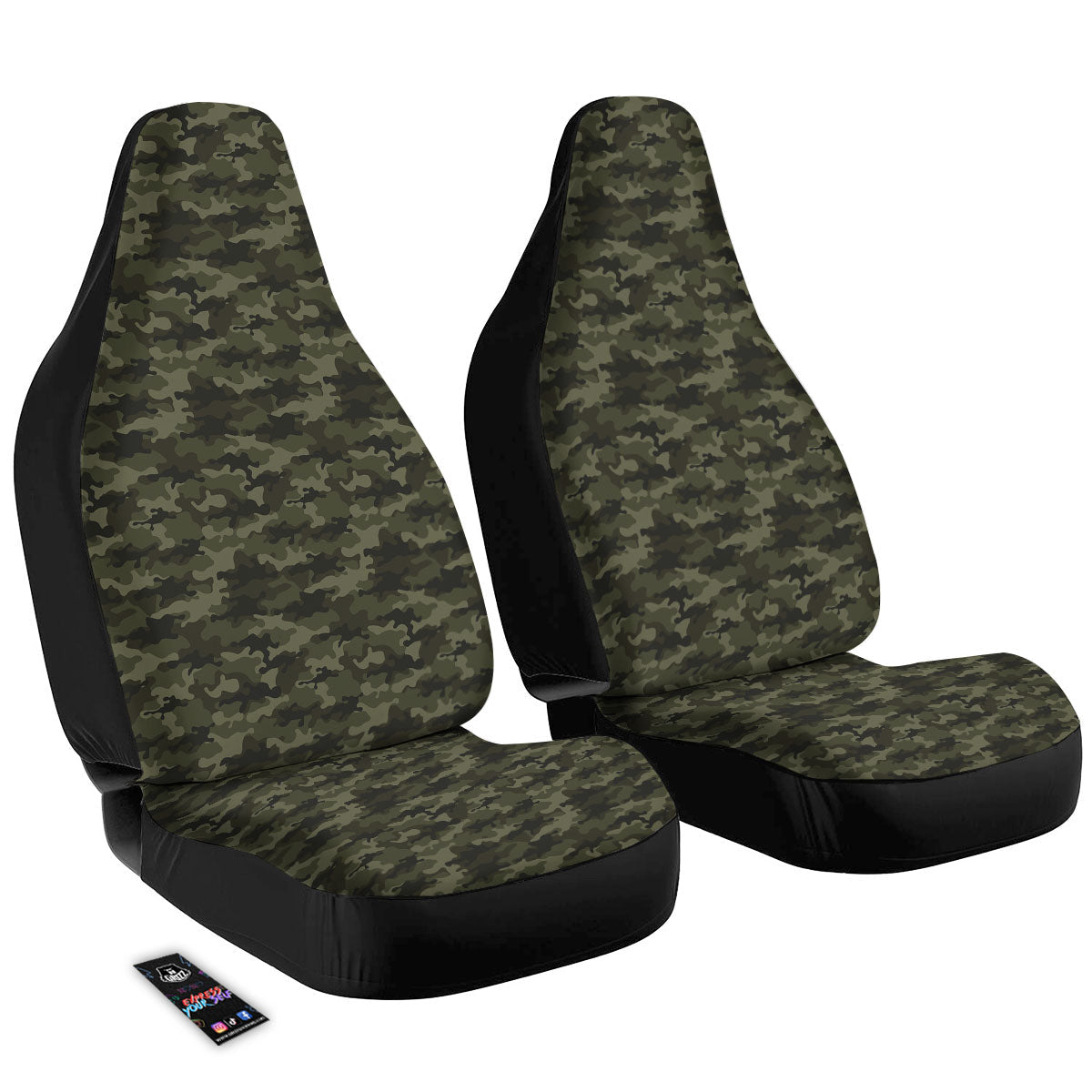 Camouflage Army Green Print Car Seat Covers-grizzshop