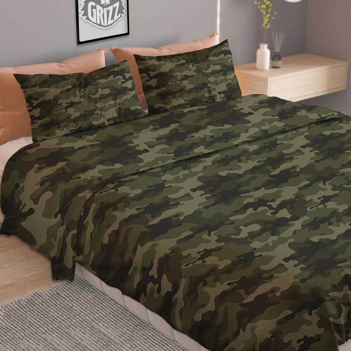 Camouflage Army Green Print Duvet Cover Bedding Set