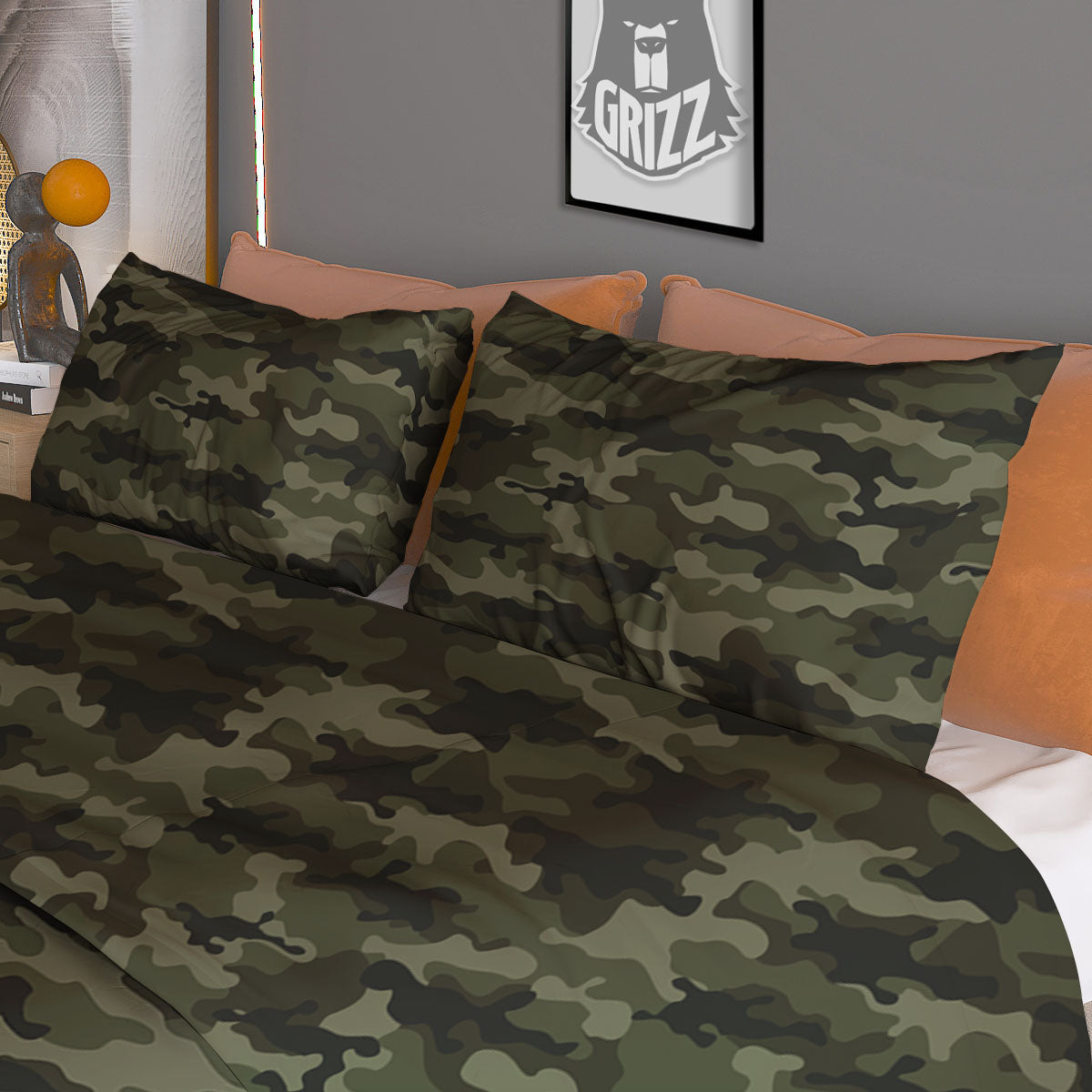 Camouflage Army Green Print Duvet Cover Bedding Set