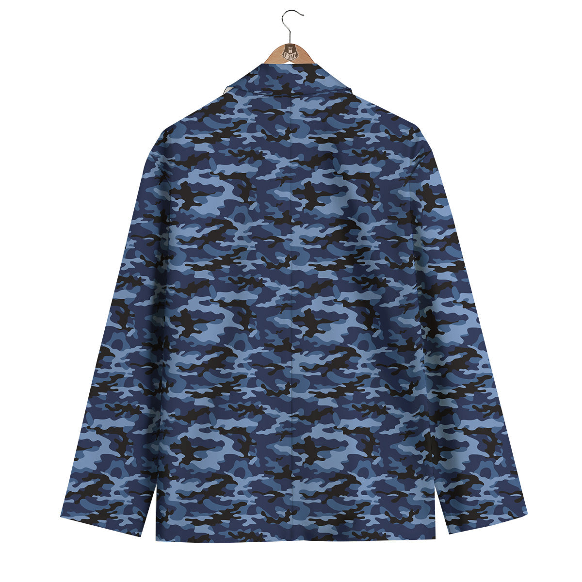 Camouflage Black And Blue Print Men's Blazer-grizzshop