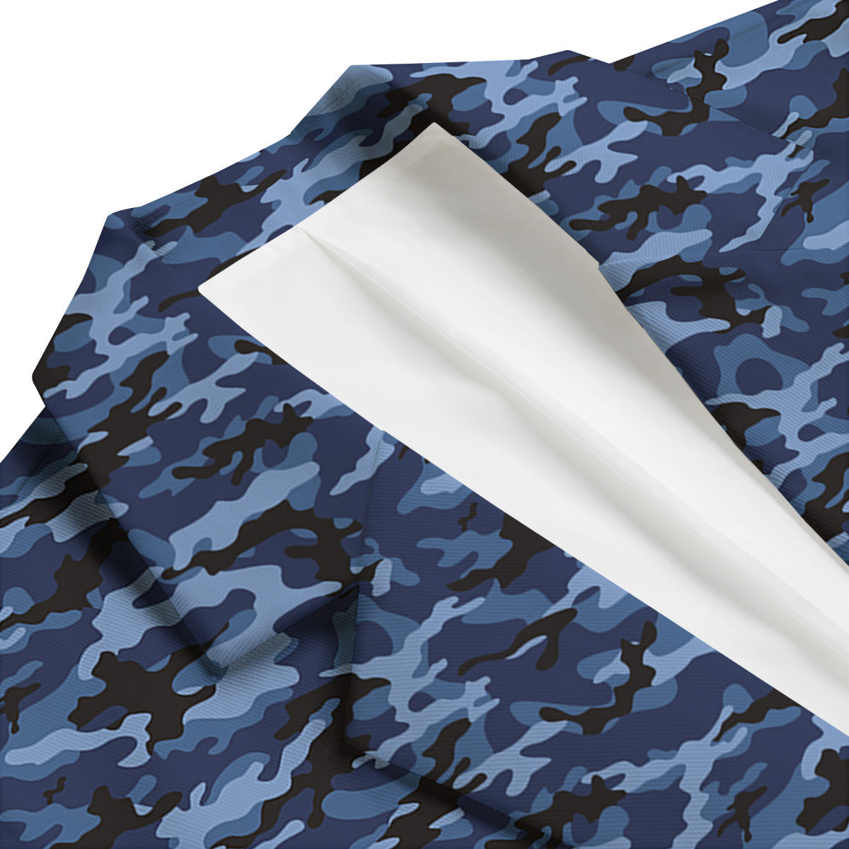 Camouflage Black And Blue Print Men's Blazer-grizzshop