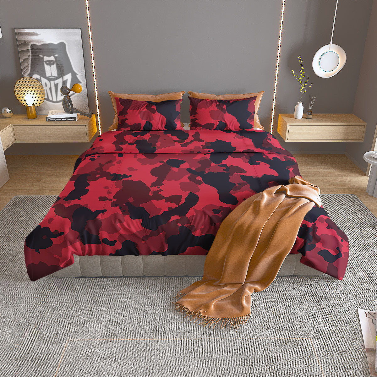Boxing Champion King of The Ring Print Duvet Cover Bedding Set