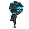 Camouflage Black And Teal Print Umbrella-grizzshop