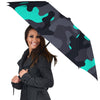 Camouflage Black And Teal Print Umbrella-grizzshop