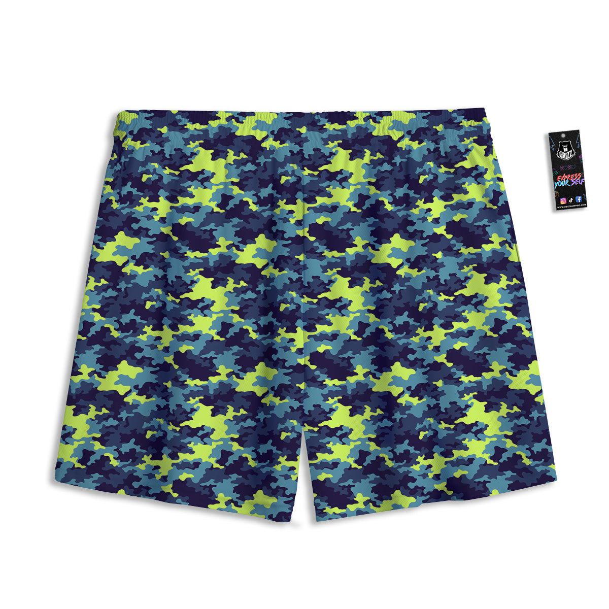 Evil Samurai Mask Print Mesh Shorts