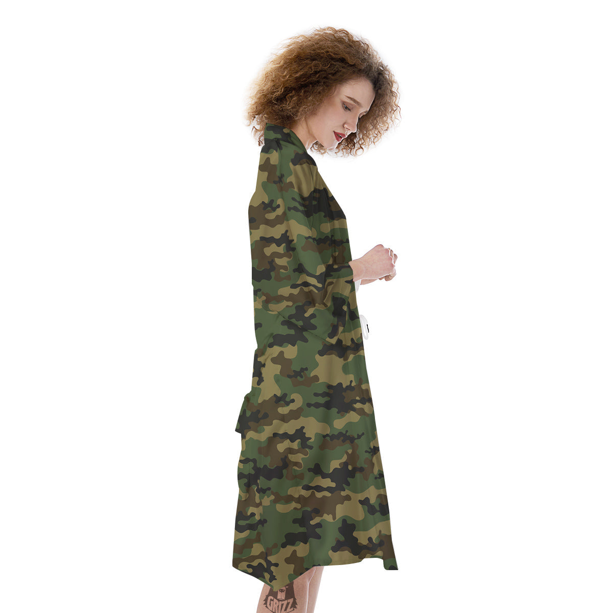 Camouflage Classic Green Print Kimono-grizzshop