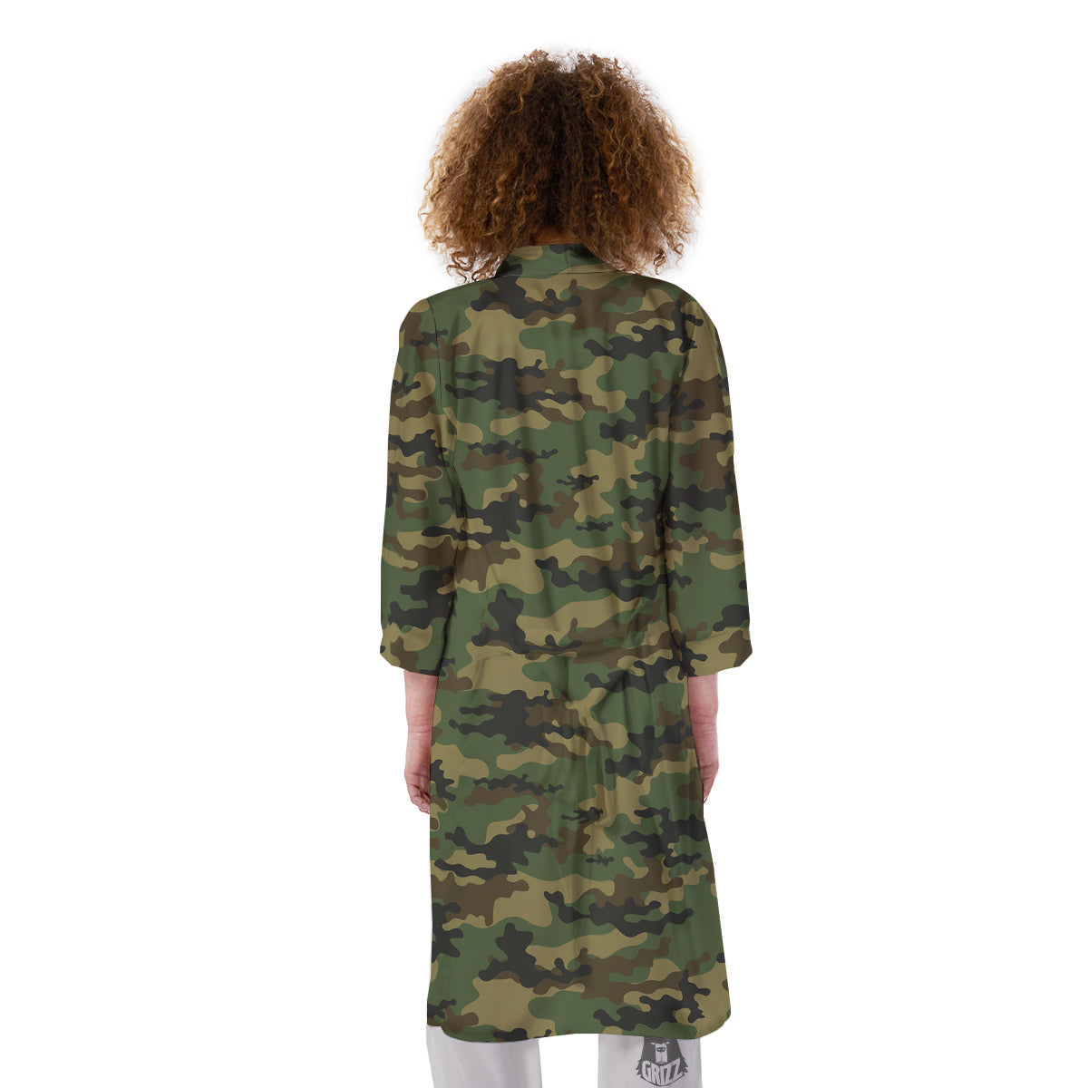 Camouflage Classic Green Print Kimono-grizzshop