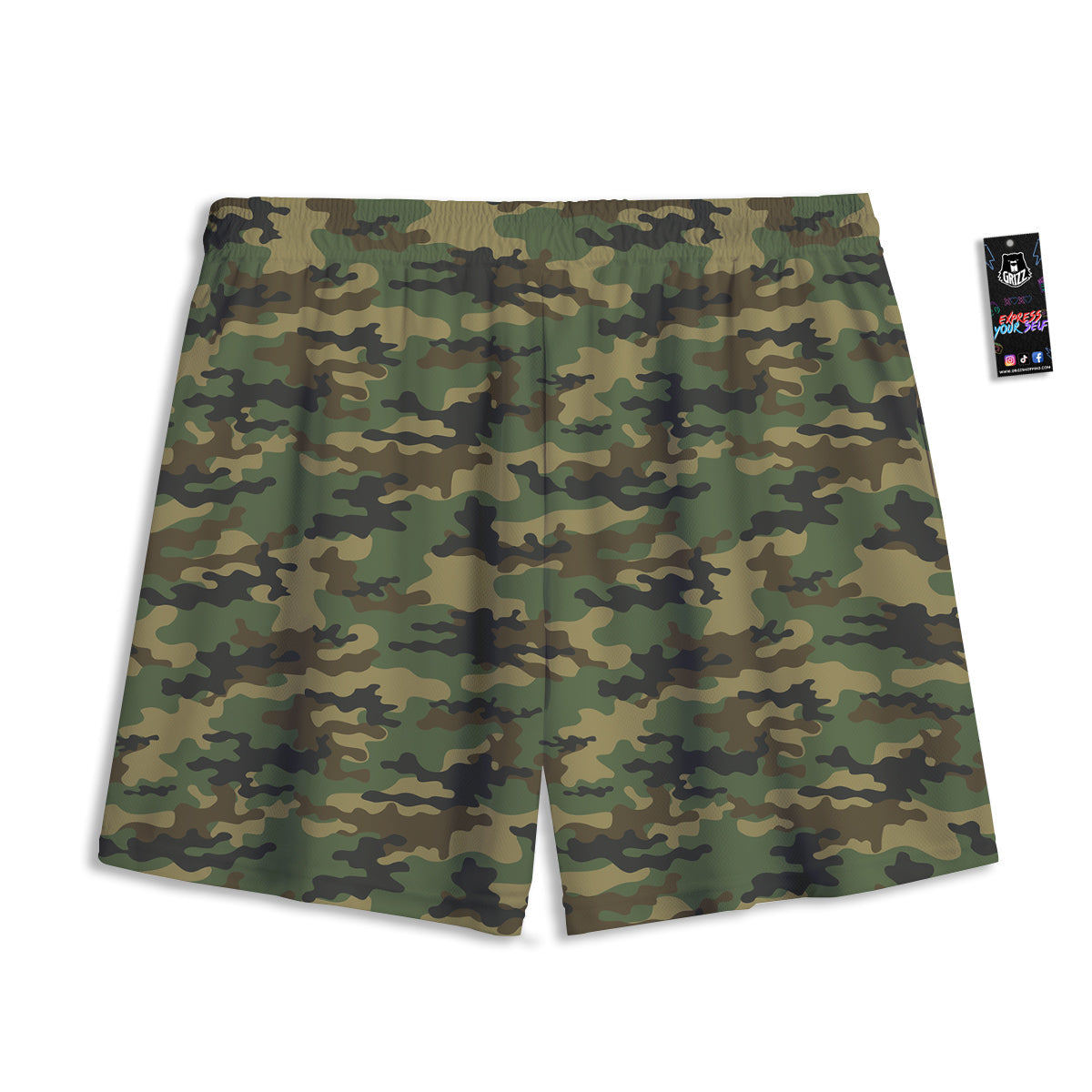Cheetah Black And Green Print Mesh Shorts
