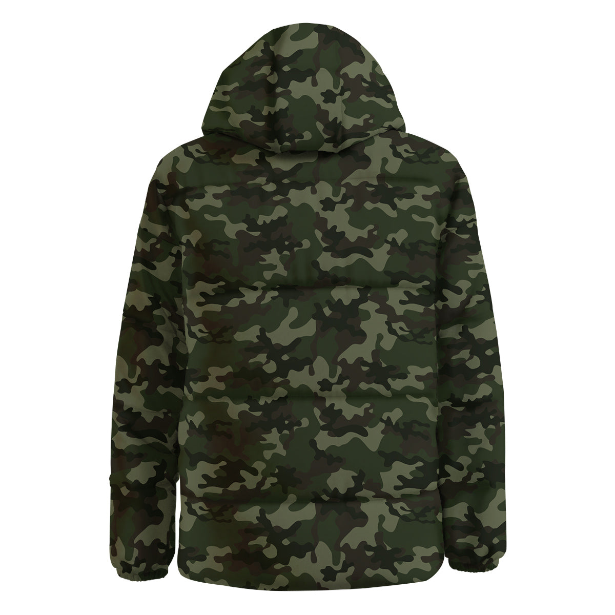 Camouflage Dark Green Print Down Jacket-grizzshop