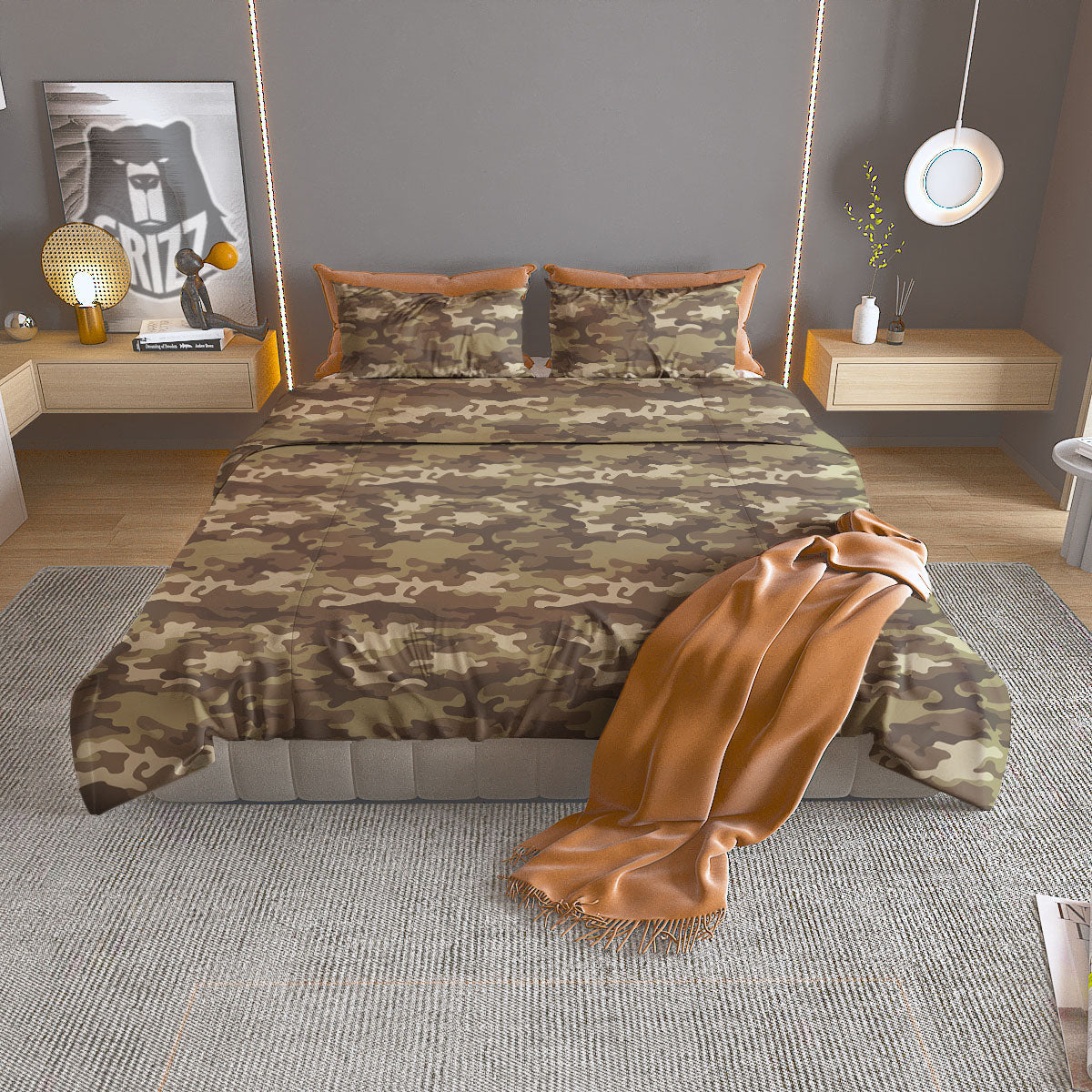 Camouflage Desert Print Duvet Cover Bedding Set