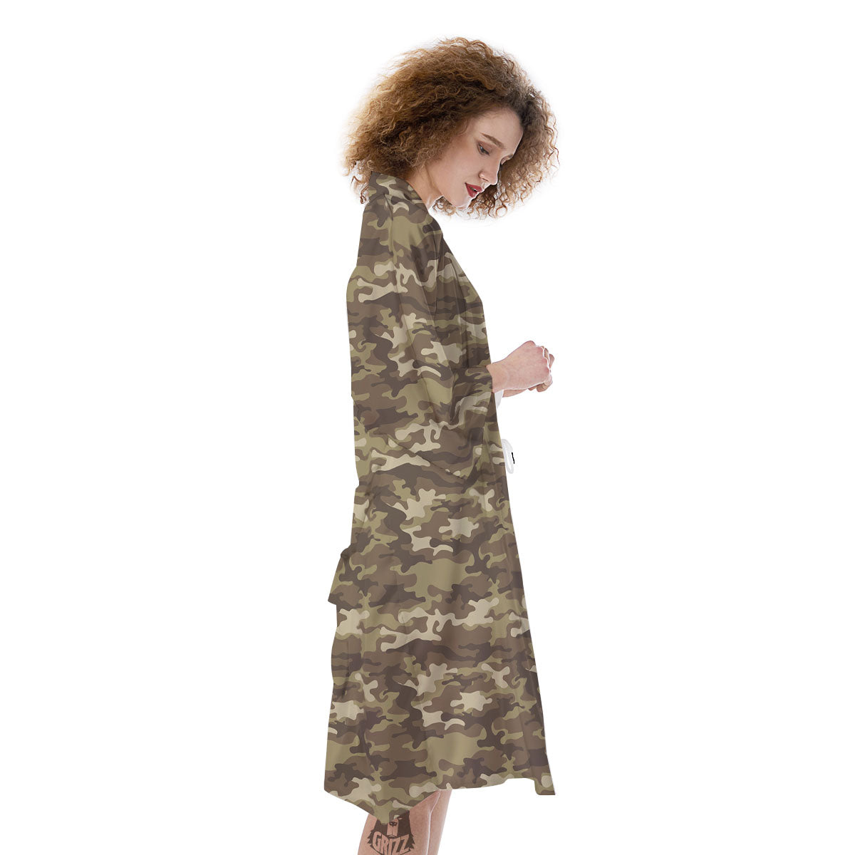 Camouflage Desert Print Kimono-grizzshop