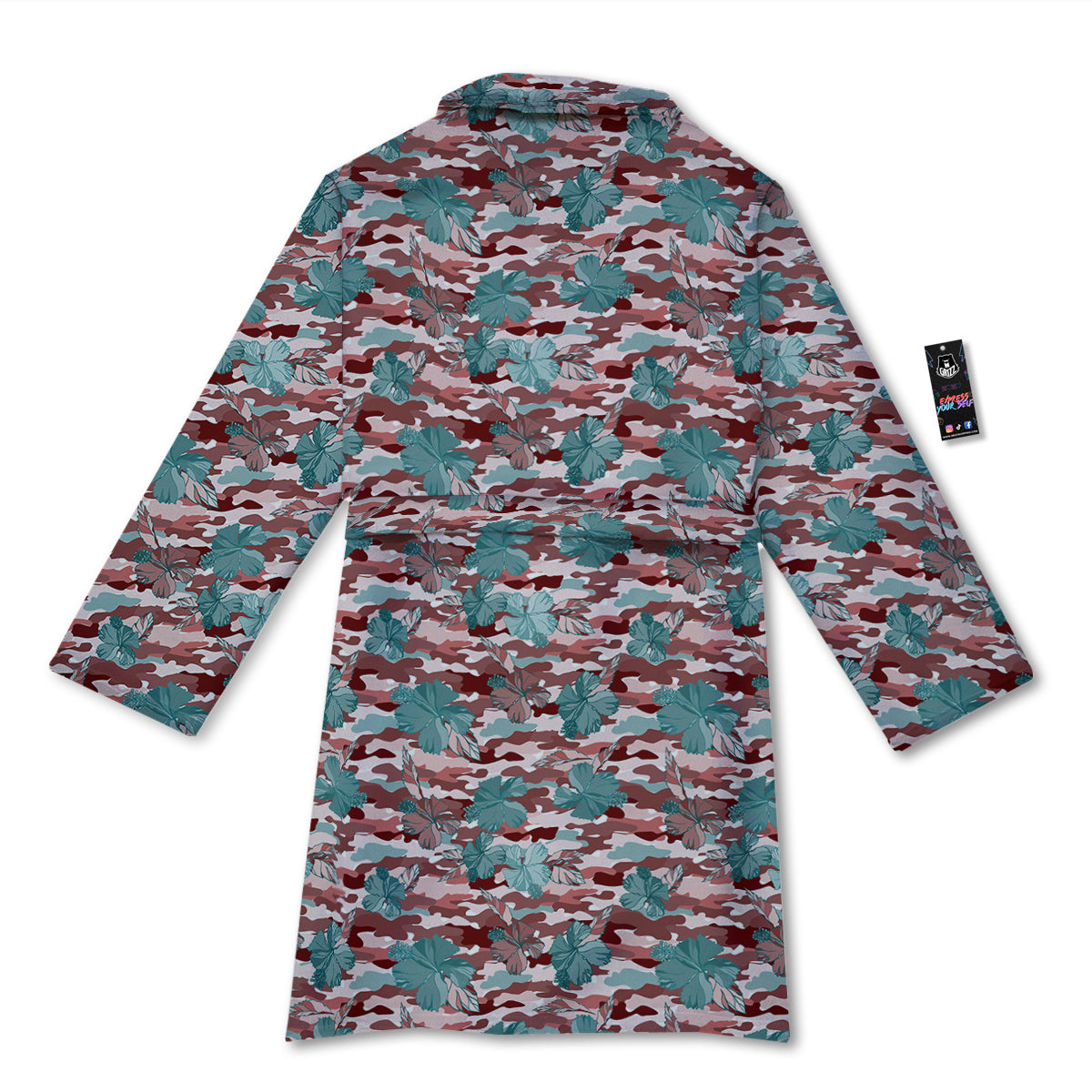 Camouflage Flower Colorful Aloha Print Bathrobe-grizzshop