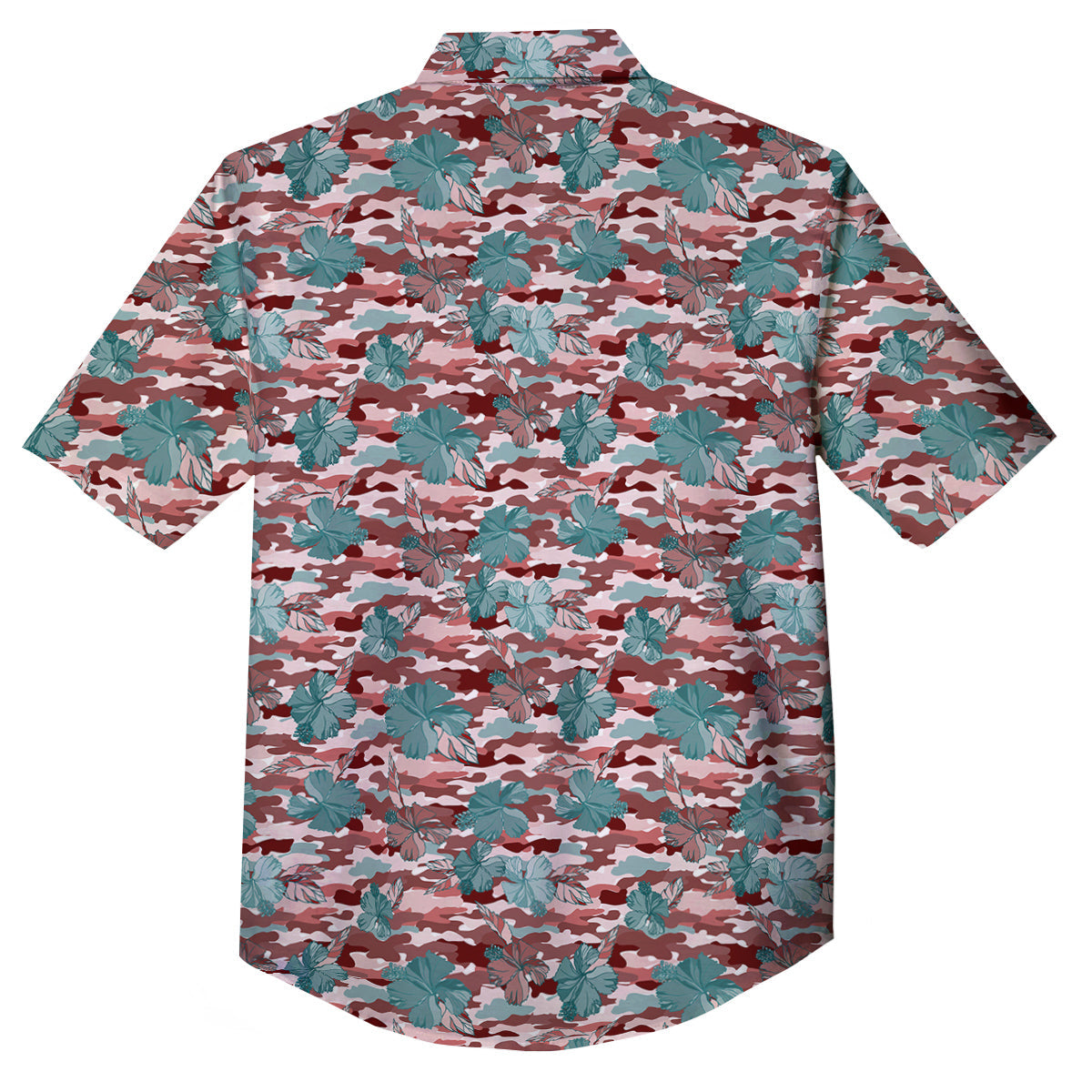 Camouflage Flower Colorful Aloha Print Button Up Shirt-grizzshop