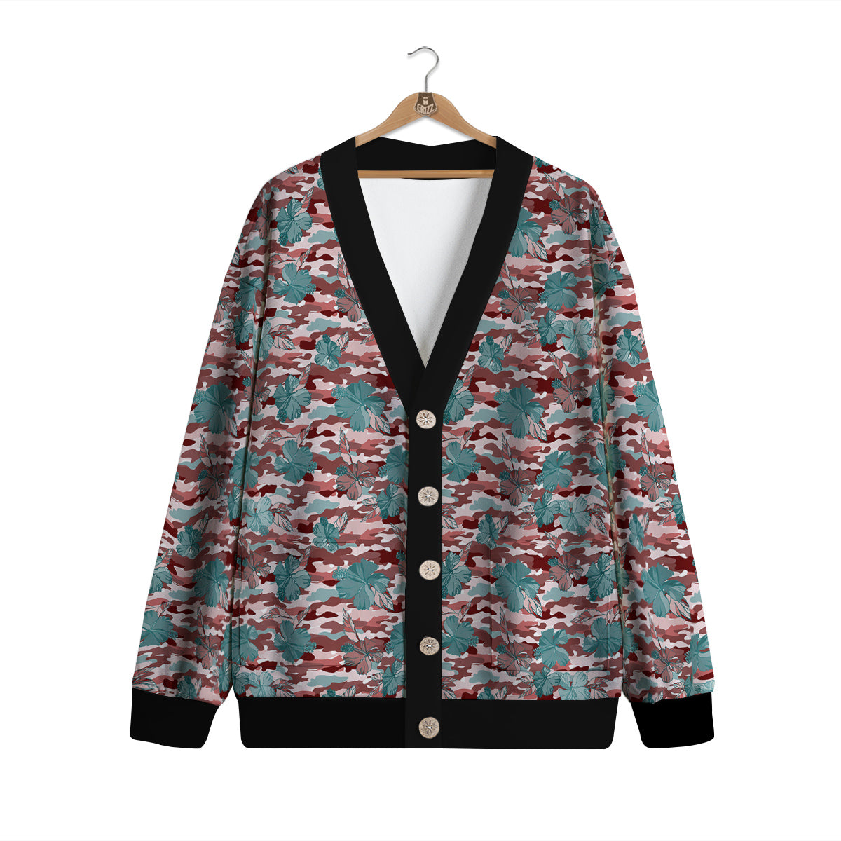 Camouflage Flower Colorful Aloha Print Cardigan-grizzshop