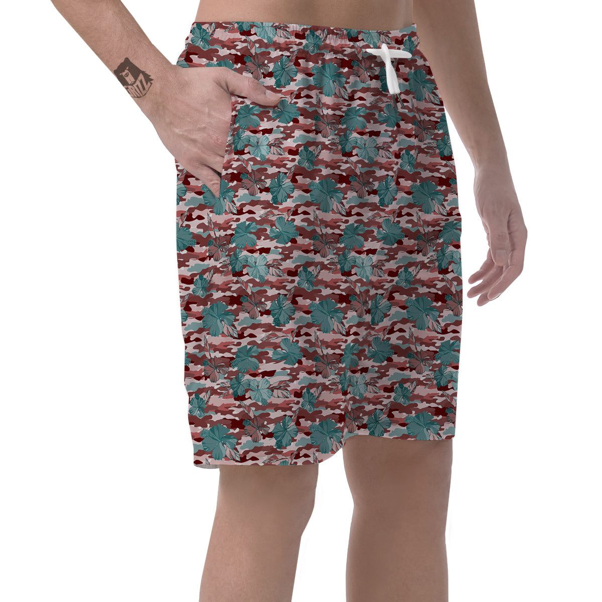 Camouflage Flower Colorful Aloha Print Men's Shorts-grizzshop