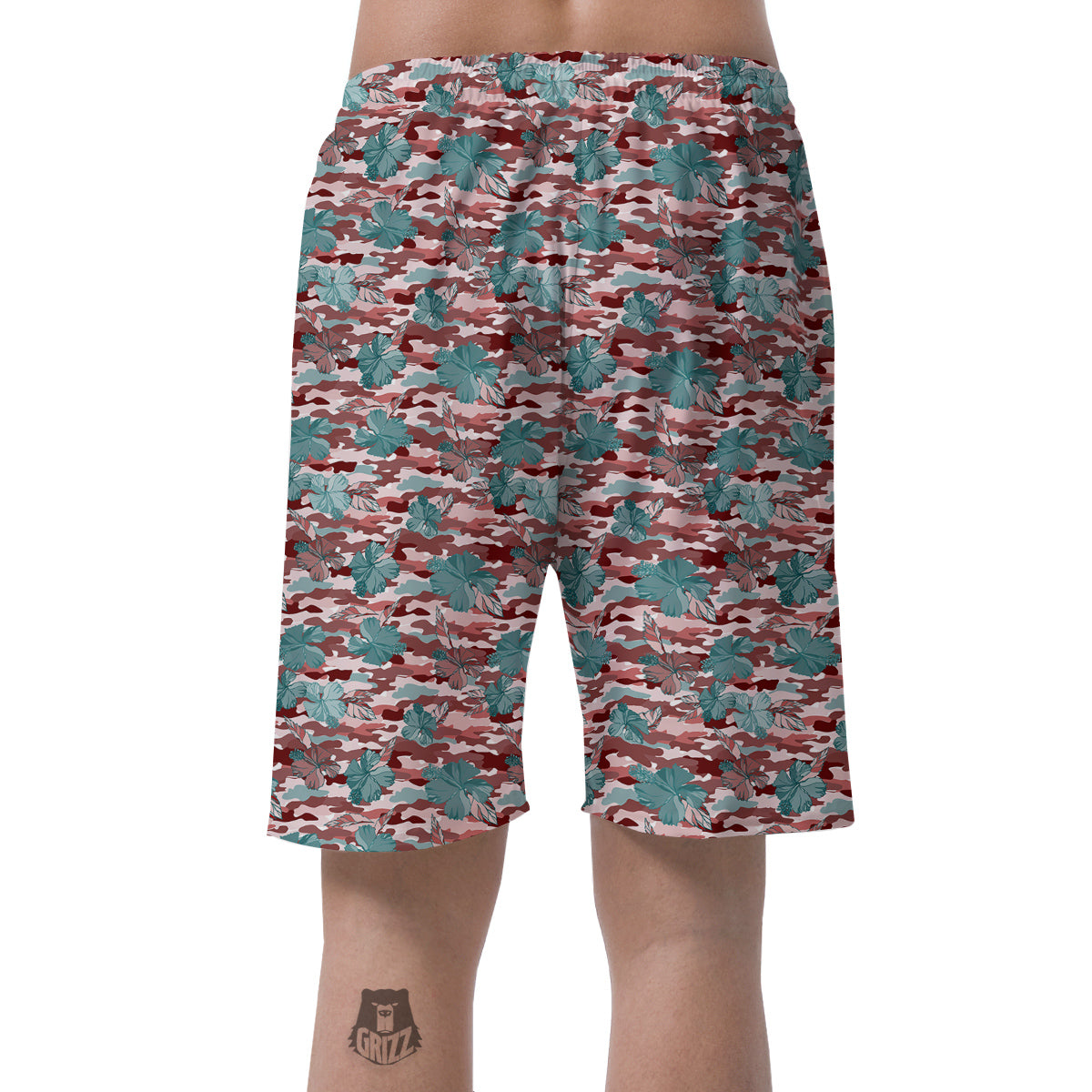 Camouflage Flower Colorful Aloha Print Men's Shorts-grizzshop