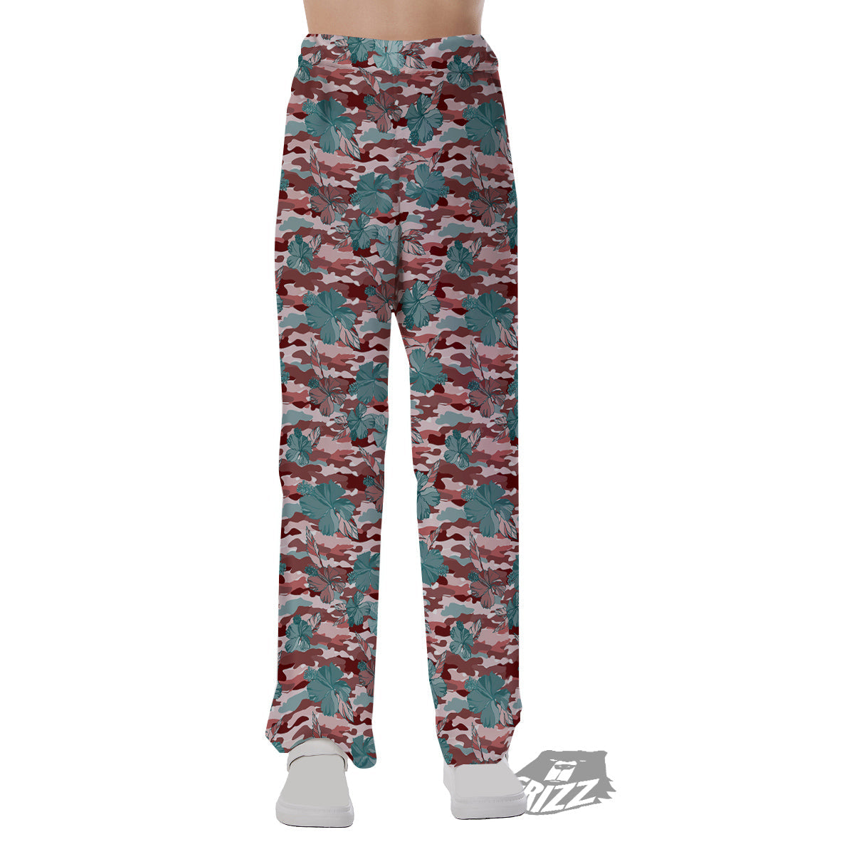 Camouflage Flower Colorful Aloha Print Pajama Pants-grizzshop
