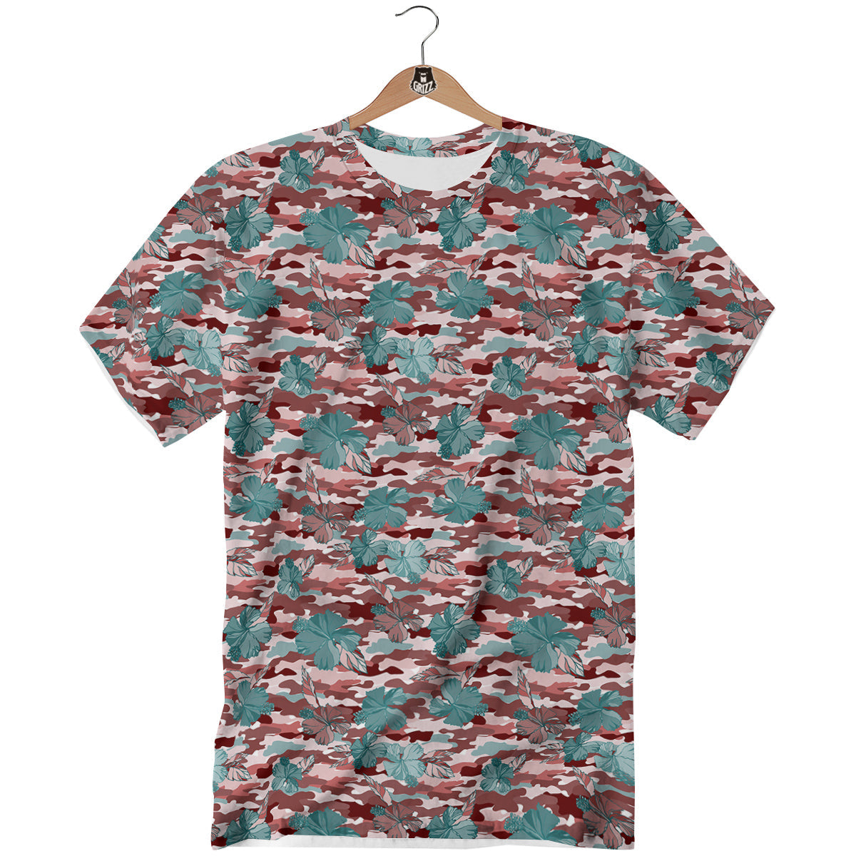 Camouflage Flower Colorful Aloha Print T-Shirt-grizzshop