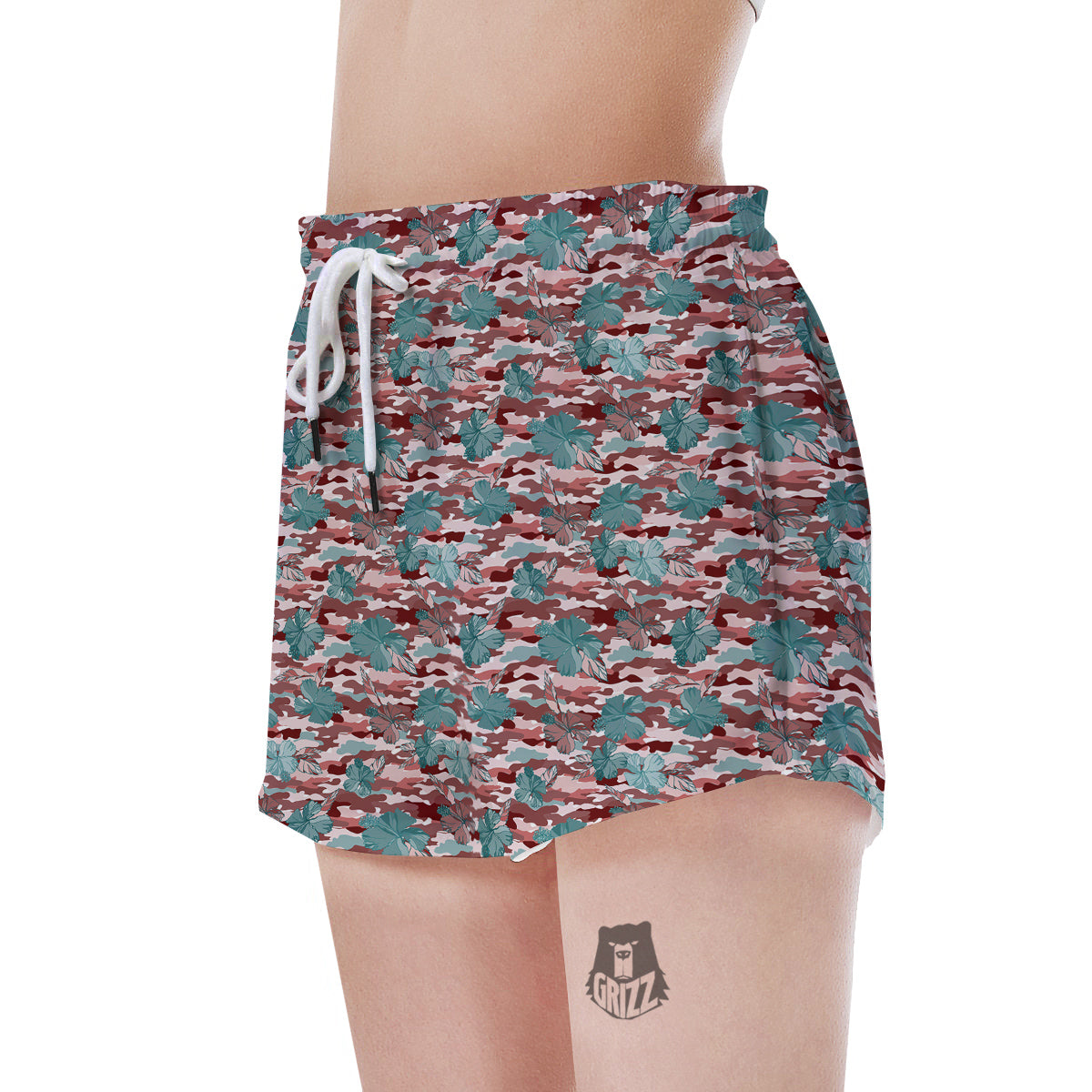 Camouflage Flower Colorful Aloha Print Women's Shorts-grizzshop