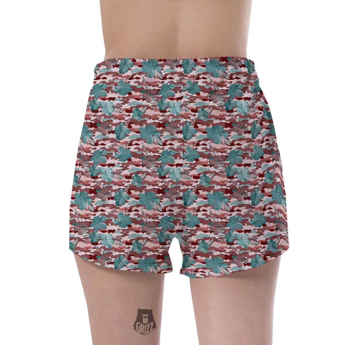 Camouflage Flower Colorful Aloha Print Women's Shorts-grizzshop