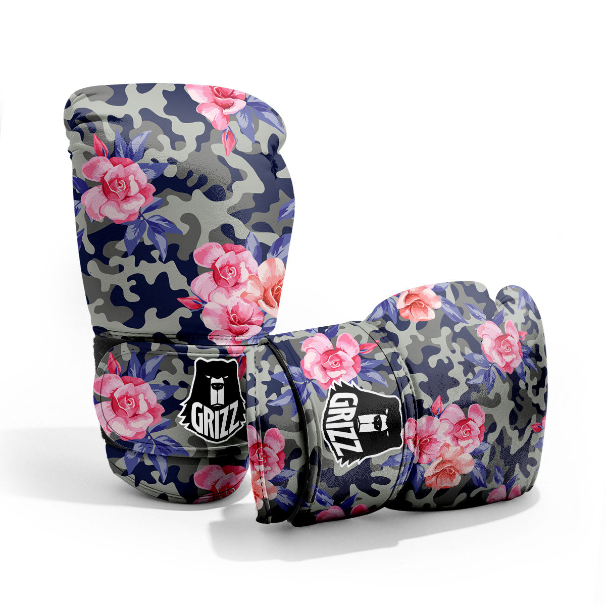 Camouflage Flower Pink Rose Print Pro Boxing Glove