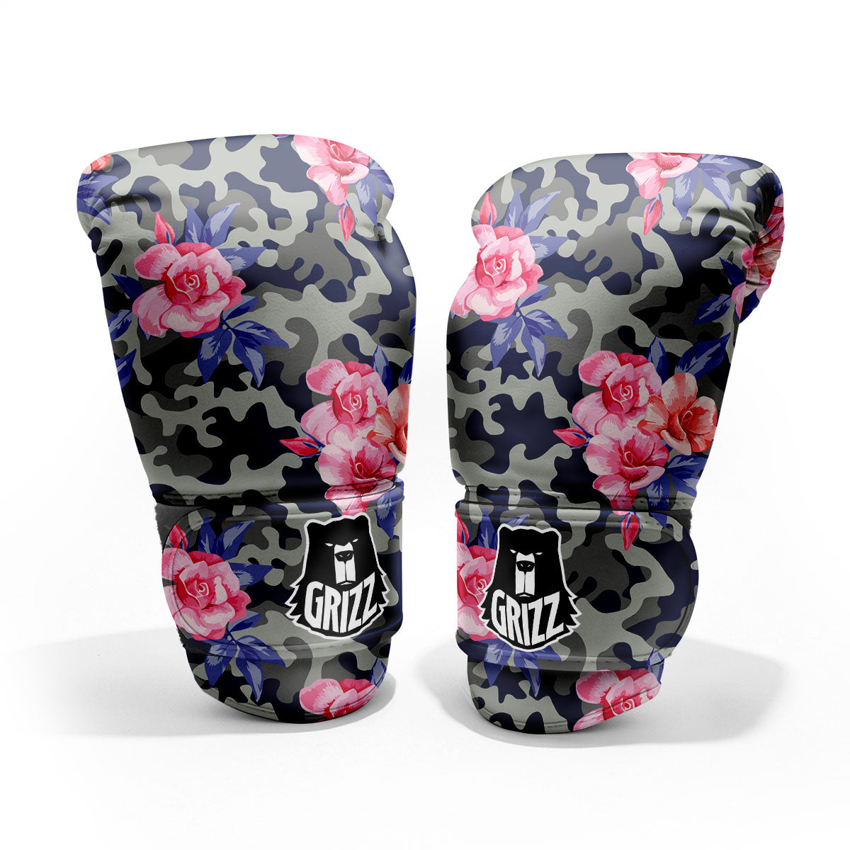 Camouflage Flower Pink Rose Print Pro Boxing Glove