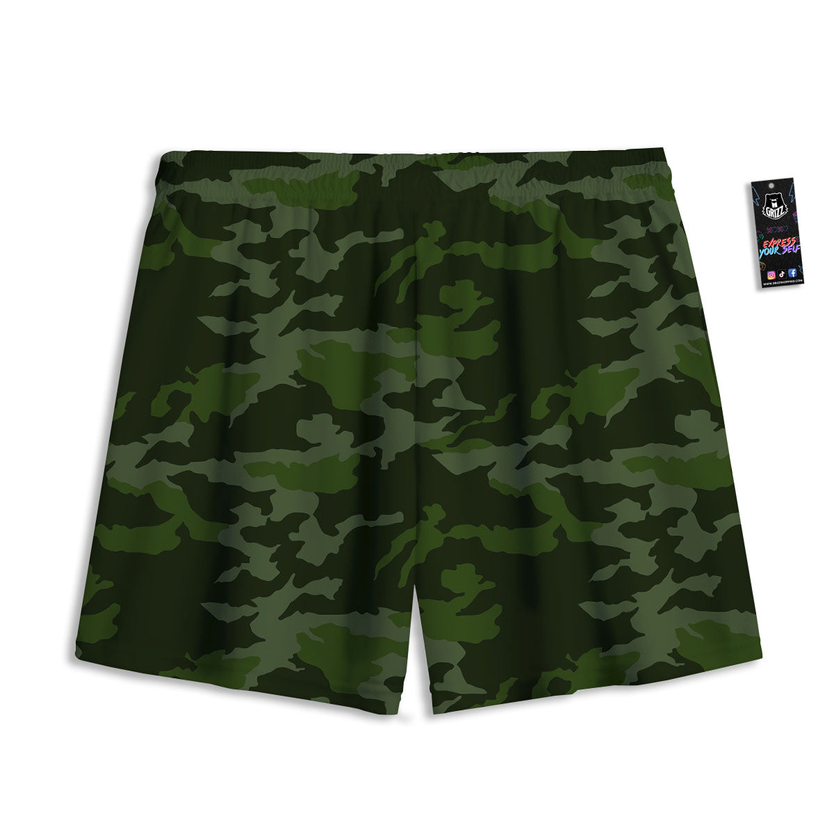 Daisy Tartan Green Print Pattern Mesh Shorts