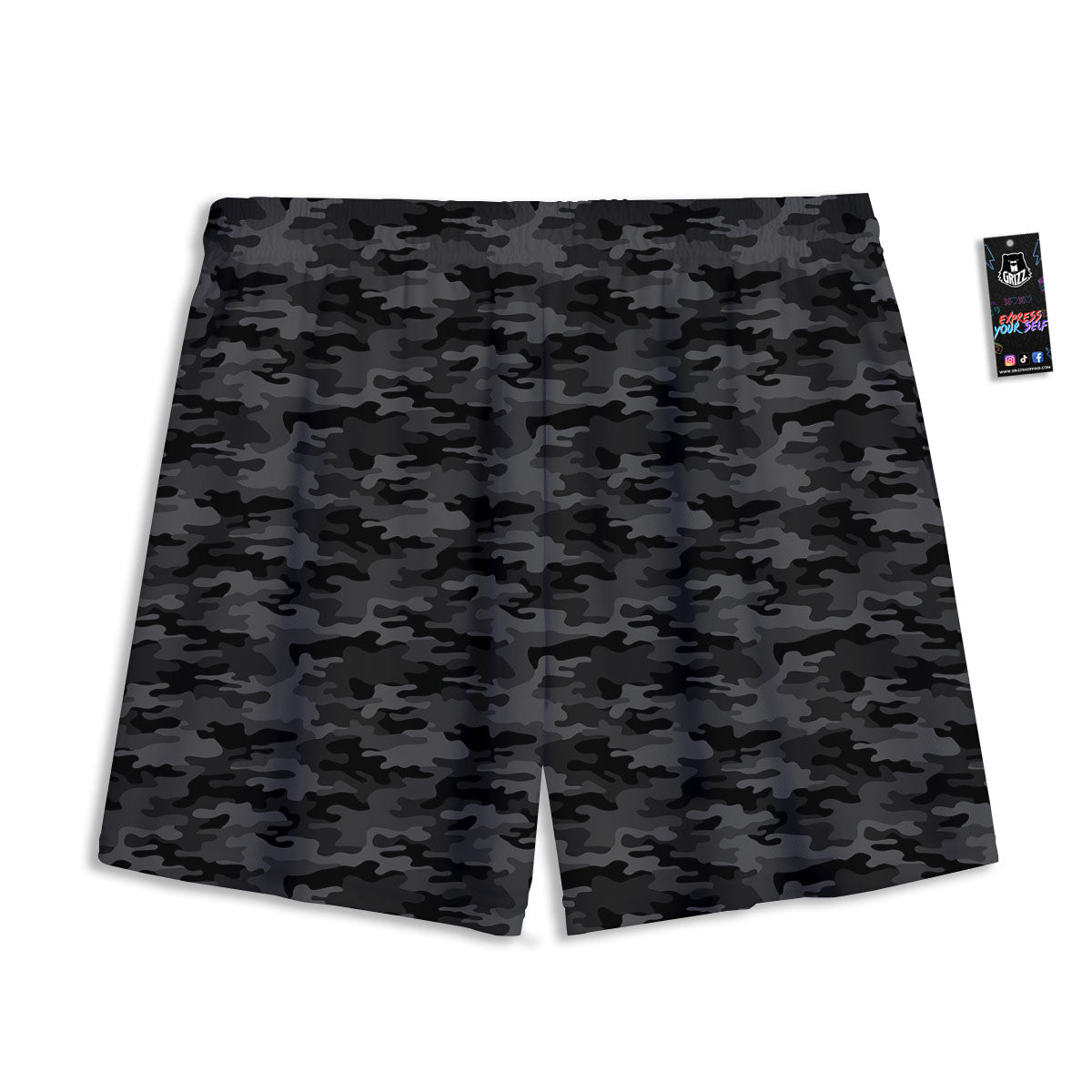Damask Grey Print Pattern Mesh Shorts