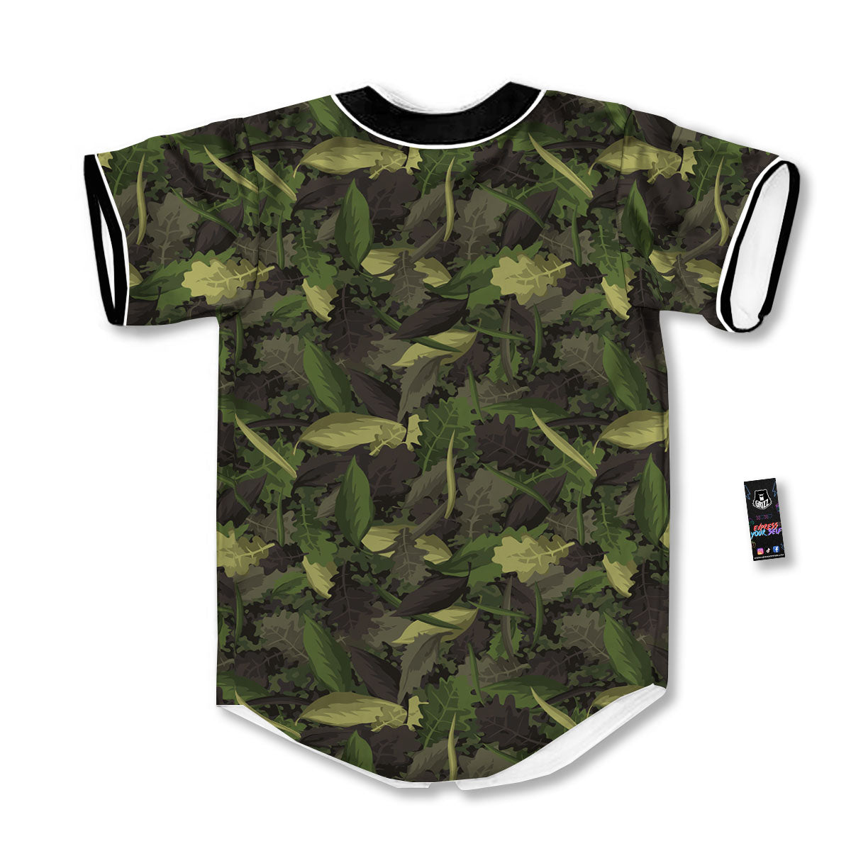 Camouflage Hunting Oak Tree Print Baseball Jersey-grizzshop