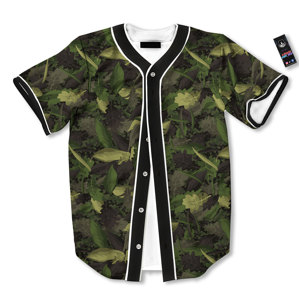 Camouflage Hunting Oak Tree Print Baseball Jersey-grizzshop