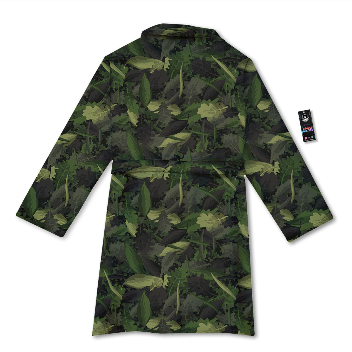 Camouflage Hunting Oak Tree Print Bathrobe-grizzshop