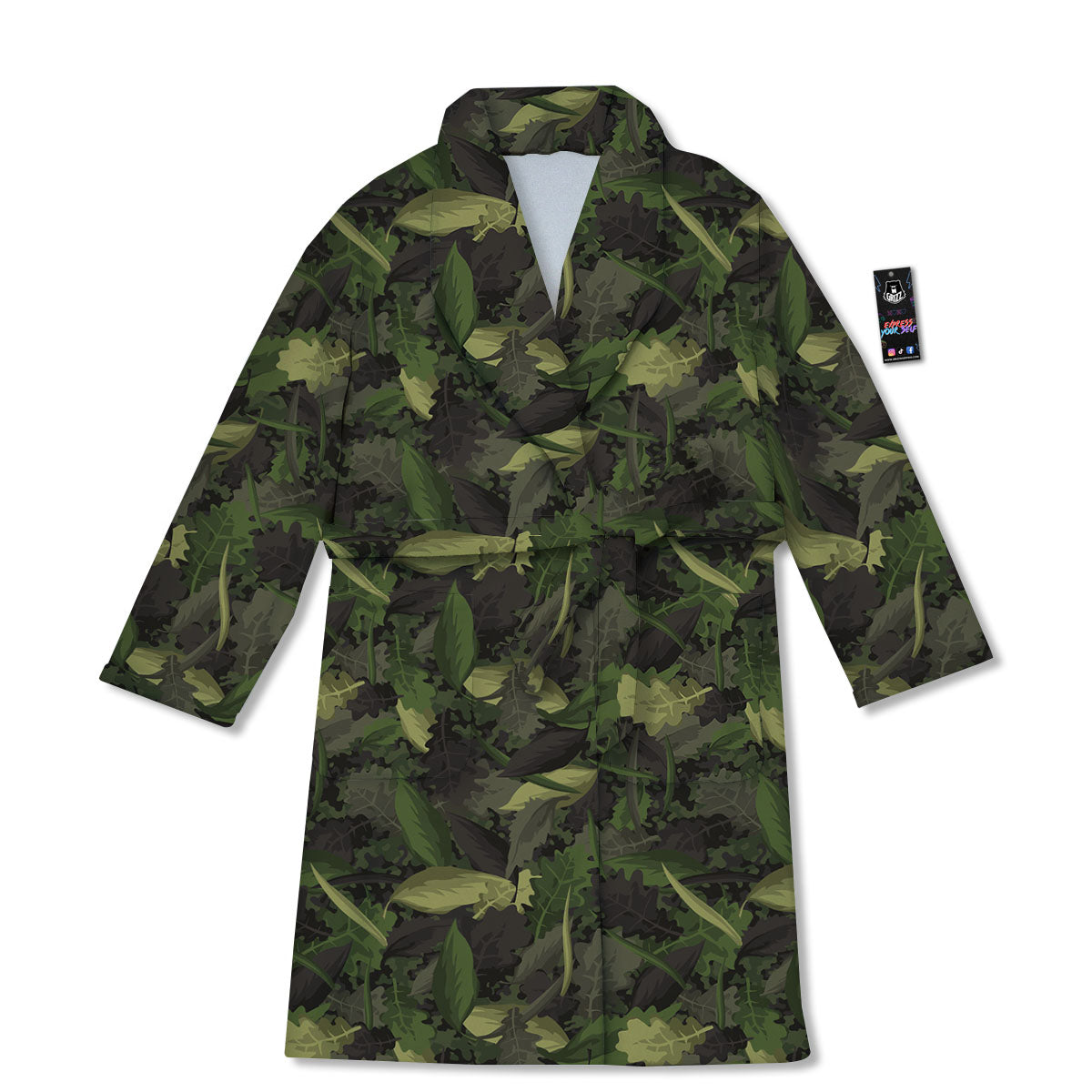 Camouflage Hunting Oak Tree Print Bathrobe-grizzshop