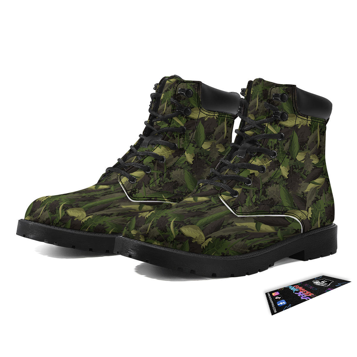 Camouflage Hunting Oak Tree Print Boots-grizzshop