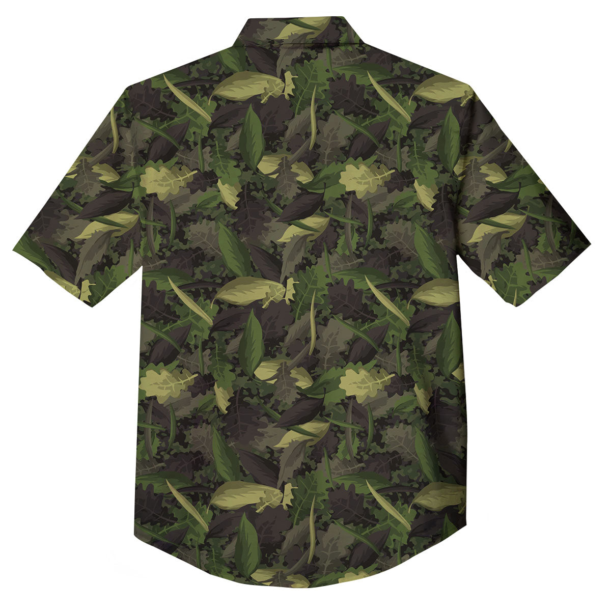 Camouflage Hunting Oak Tree Print Button Up Shirt-grizzshop