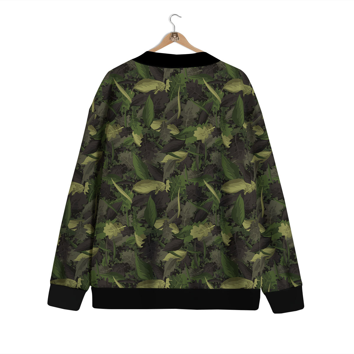 Camouflage Hunting Oak Tree Print Cardigan-grizzshop
